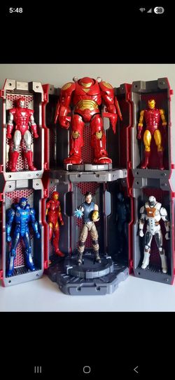 2 sets of iron man hall of armor playsets Perfect for marvel legends