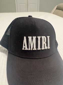 Amiri Logo Trucker Hat Black Mesh Back Snapback One Size