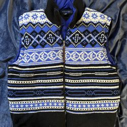 Tommy Hilfiger Blue Knit Puffer Vest Size Large