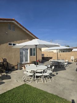 Chairs, Tables, Umbrellas