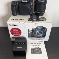 Canon 80D DSLR Camera + Lens + Box