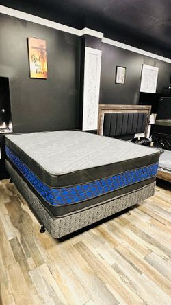 Queen Pillows Top - 14 To 16 Inch - With Free Box Spring - Same Day Delivery 