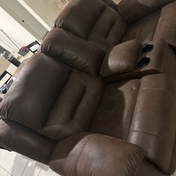Love Seat Sofa With Double Recliner