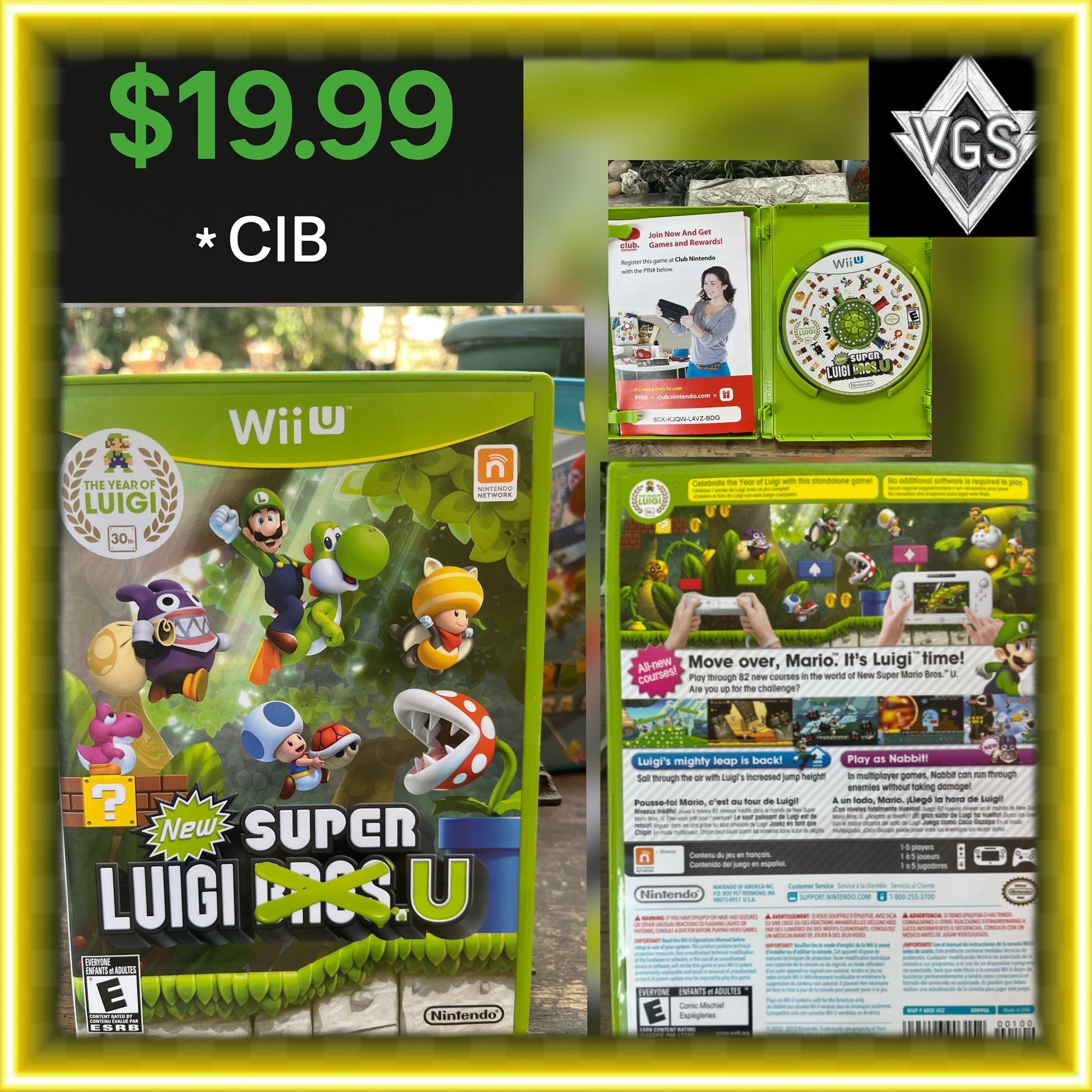 *CIB* New Super Luigi Bros (Nintendo Wii U)
