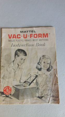 VINTAGE 1964 INSTRUCTION BOOKLET FOR THE MATTELL VAC.U.FORM TOY, RARE FIND 8 1/4" H x 6" W