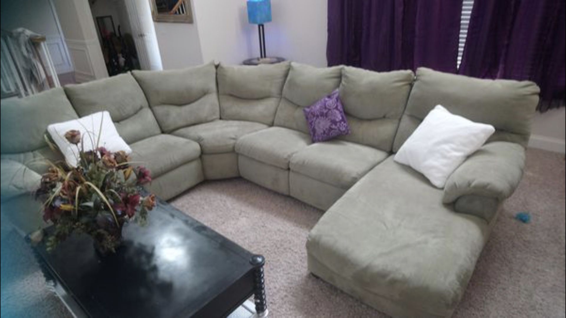 Huge gray sectional couch