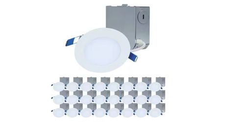 Halo HLBE 4 in. Ultra-Slim 3000K Integrated LED Recessed Light  24PK