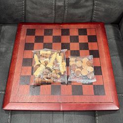 Wooden Chess/Checkers Set