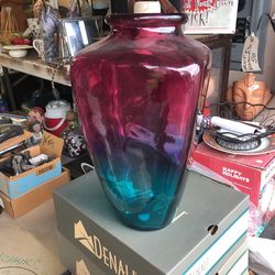 Glass Vase 16” Tall Must See 
