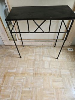 2 Black Forged Metal Tables 