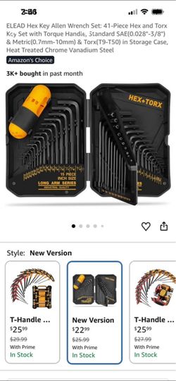 ELEAD Hex Key Allen Wrench Set 41 piece Hex &Torx Key