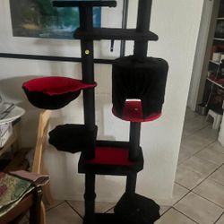 Cat Tree New Red & Black 