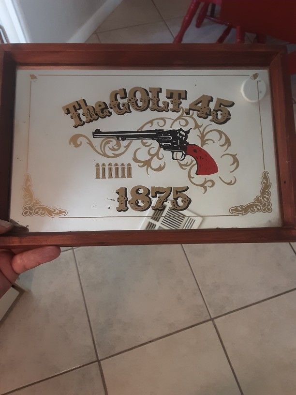 Vintage The Colt 45 Mirror Approximately 12.5x8.5