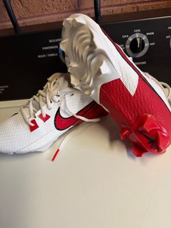 Nike Football Cleats White Red size 6.5