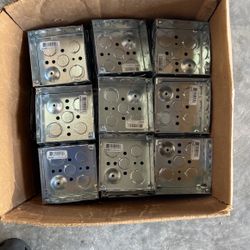 Steal City Galvanized Steel 4” Square Metallic Box  36 Pieces  Retail Price For One Is Mor And $3.5  My Price $1.5 For Each $55