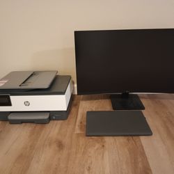 Laptop, Printer & Curved Monitor (Perfect Home Or Office Setup)