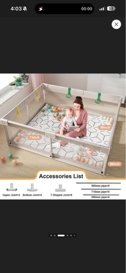 Fodoss 59x71in Baby Playpen with Mat - Safe Activity Center & Fence for Babies and Toddlers, Indoor & Outdoor Use