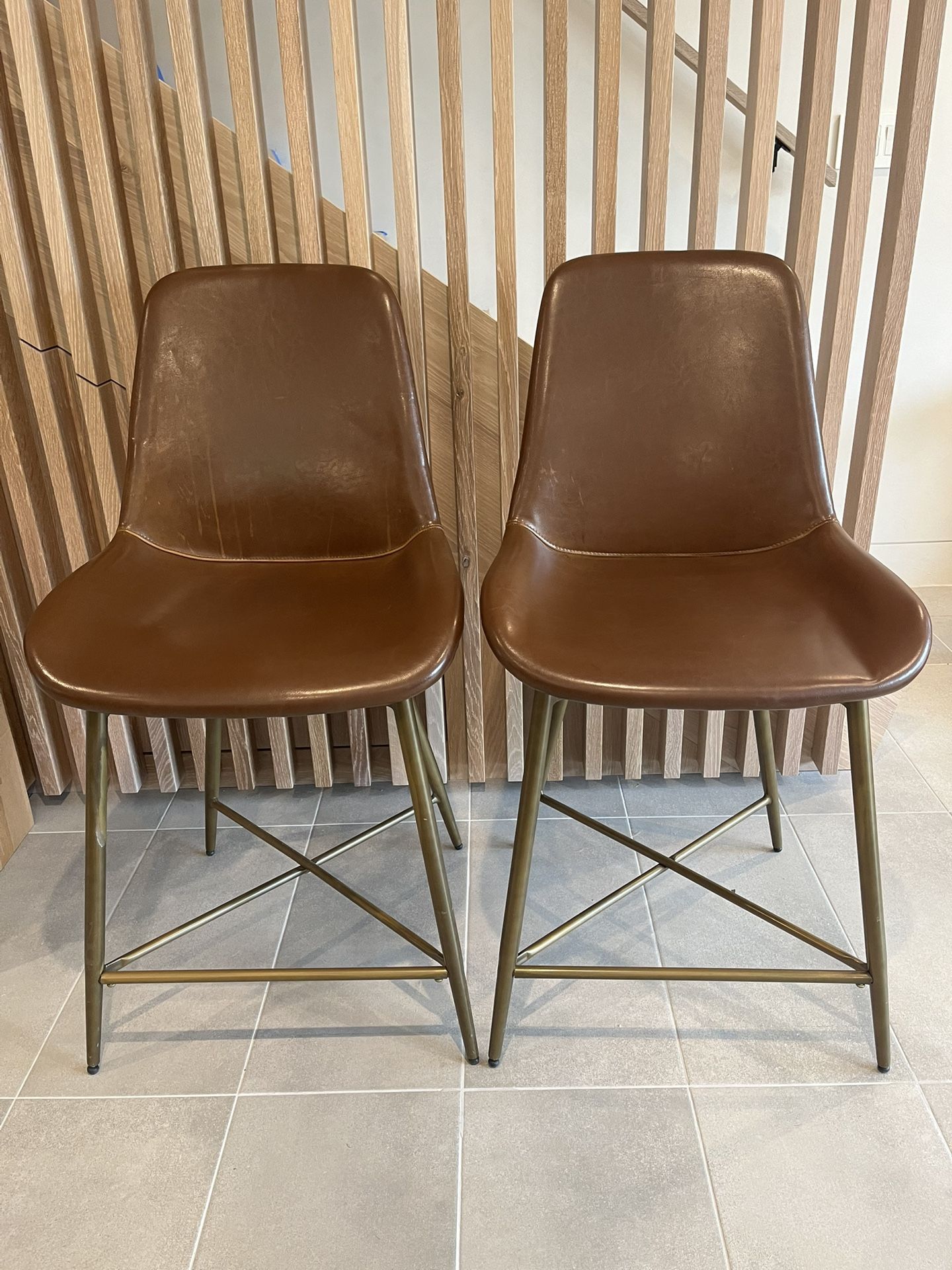 Kitchen Leather Counter Stools (Cost Plus World Market)