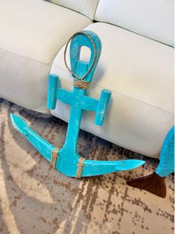New large handcrafted carved anchor