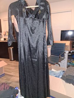 Womens black floral dress with hood