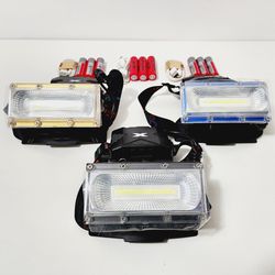 3pcs LED USB Rechargeable Headlamp Headlight Hunting Fishing Torch Flashlight