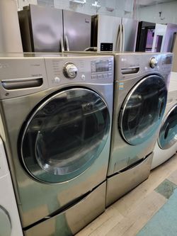 Lg Washer And Dryer Front Load Set Large Capacity With Pedestal