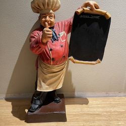 Papa Giuseppe Italian Chef Chalkboard Kitchen Statue