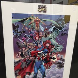 Marvel Stan Lee Signed Avengers Assemble Lithograph Avengers 35th Anniversary