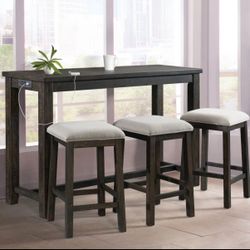 Picket House Furnishings Stanford Occasional Bar Table Single Pack (Table + Three Stools