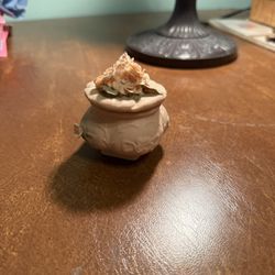 Vintage Floral Porcelain Trinket Box 