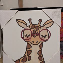 Picture Of Giraffe On Canvas 