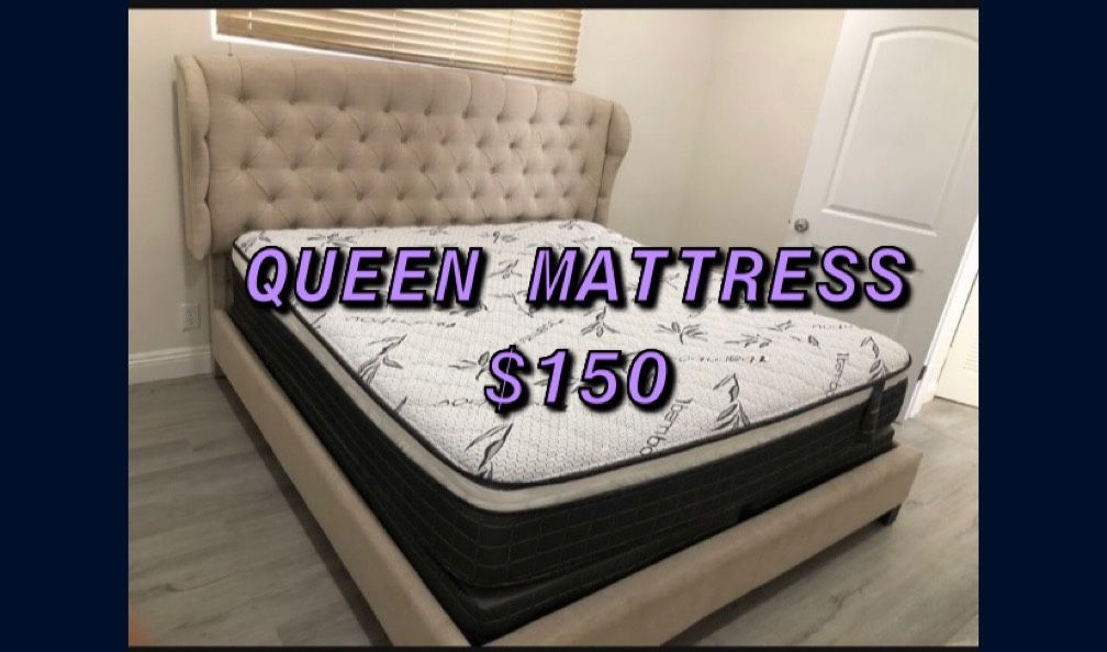 BRAND NEW PILLOW TOP MATTRESSES ✅ COLCHONES NUEVOS PILLOW TOP 💯‼️   QUEEN SIZE $150 ❌ $210 With Box Spring   FULL SIZE $140❌ $200 With Bo