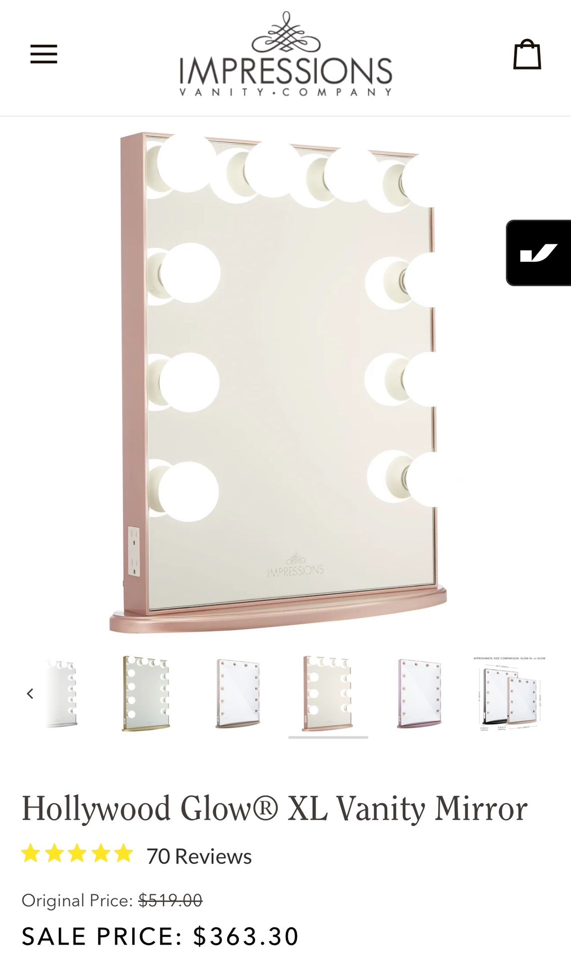 Impressions Hollywood Glow XL Vanity Mirror