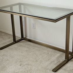 Brass Desk with Glass Top