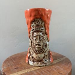 WALT DISNEY WORLD Trader Sam’s Enchanted Tiki Bar Krakatoa orange lava flow ceramic mug - SECOND EDITION