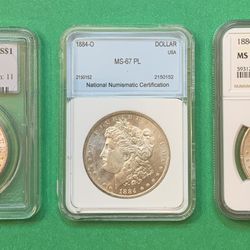 (3) High Grade Mint State Morgan Silver Dollars