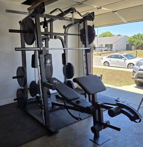 Smith Machine 2001 | Multi-Use Adj Bench | Gym Equipment | Fitness | Squat Rack | Excercise |🔴WEIGHTS AND BARBELL SOLD SEPARATELY 🔴 FREE DELIVERY 🚚