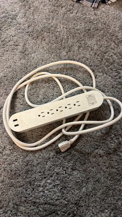 White Power Strip with USB Ports