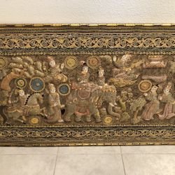 Far East Vintage Art One Of A Kind Thai  Tapestry 
