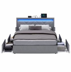 LED Bed Frame Queen Size