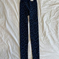 Tory Burch Jacquard Logo Seamless Leggings - Dark Blue Prismatic - XS/S