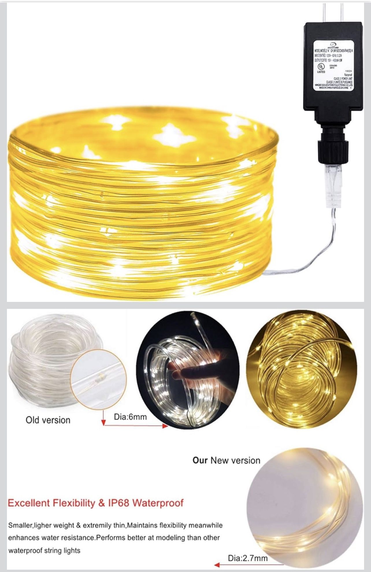 33ft Outdoor Led Rope Lights String