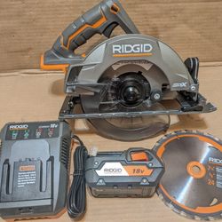 Ridgid Gen5X  7-1/4" Circular Saw W/ 4Ah Battery, Charger & Blade 