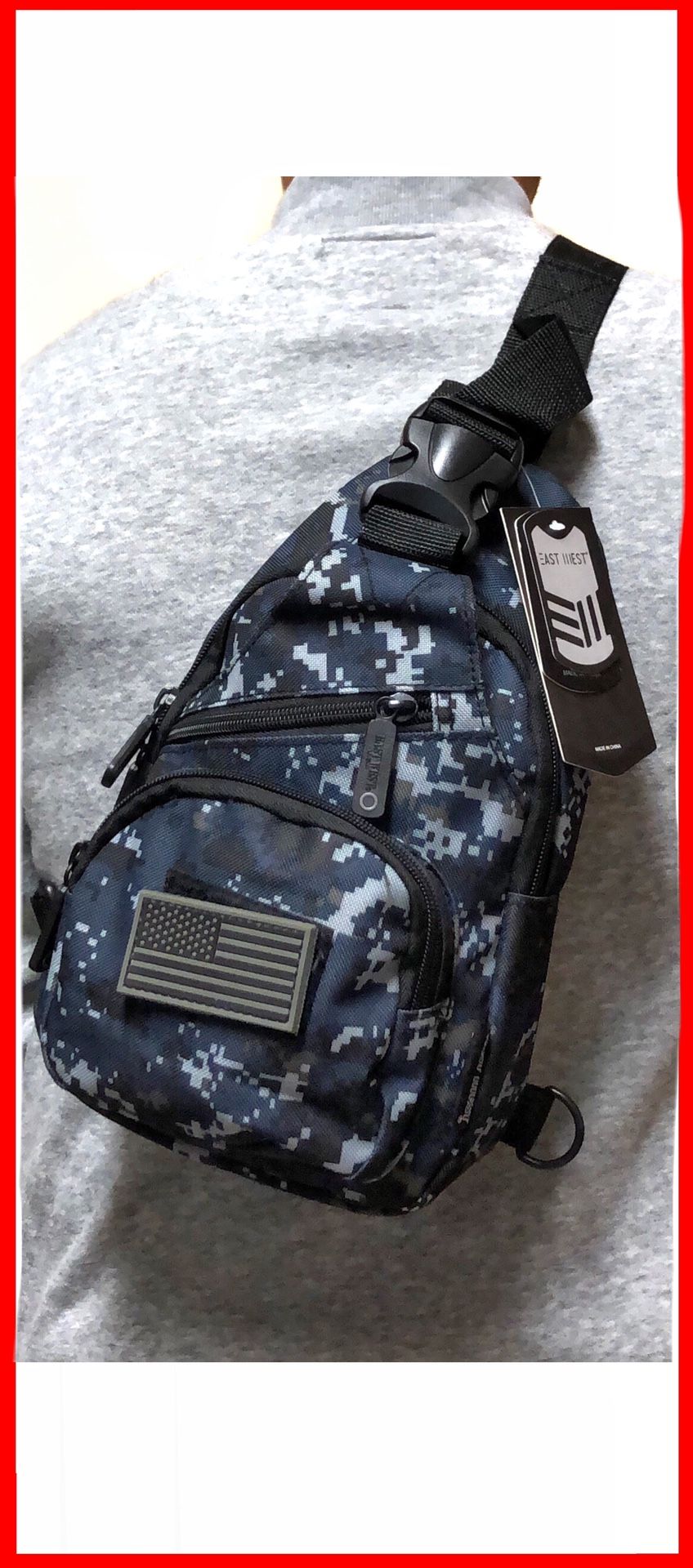 NEW! Small Compact Digital Camouflage Tactical Military Style Sling Side Crossbody Bag gym bag work bag travel backpack molle camping hiking biking c