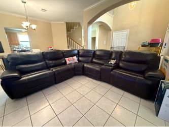 Leather, Electric reclinable L shape sofa