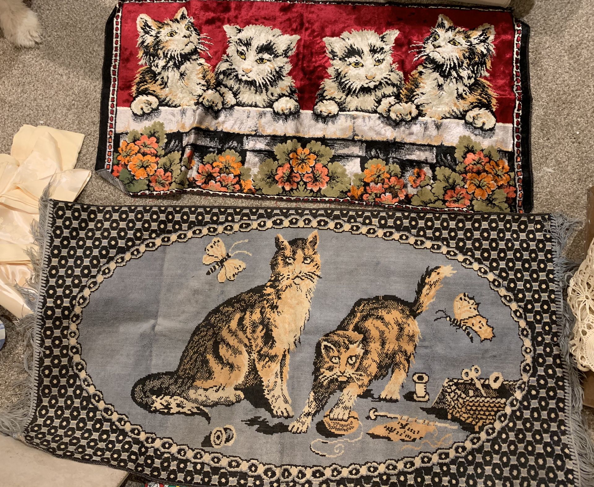 Vtg cat tapestries