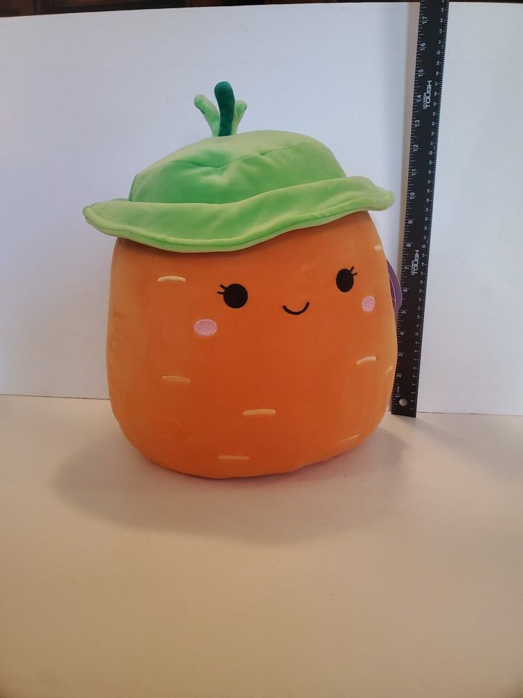 New Squishmallow Easter 2025 Caroleena the Carrot Wearing a Bucket Hat 12 inch