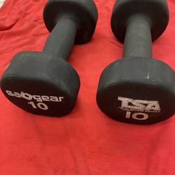 10 Lbs Pound Dumbbells 