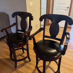 Set of 2 Tommy Bahama Style Pineapple Swivel Bar Stools