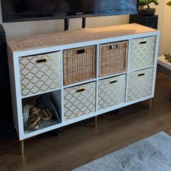 White Furniture IKEA Kallax Shelve